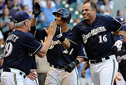 Aramis Ramirez (No. 16) wrecks the Marlins' remarkable comeback with his sixth career game-ending homer in the 10th inning. (US Presswire)