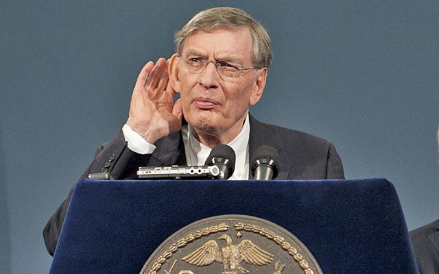 Bud Selig doesn't care if he hears you, but he puts on a good show about it. (Getty Images)