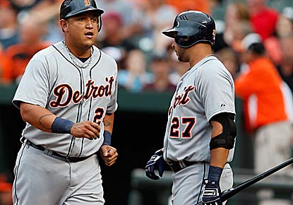 Miguel Cabrera and Jhonny Peralta each homer to lead the Tigers to their sixth straight victory. (Getty Images)