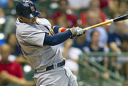 Allen Craig bloops a single over shortstop for the go-ahead RBI, capping a three-run ninth for the Cardinals.  (US Presswire)