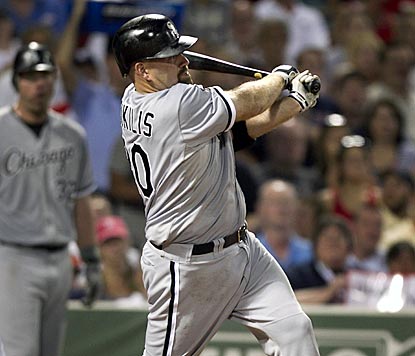 Kevin Youkilis hits his fourth home run with the White Sox, matching the four he had in 42 games with Boston earlier this year. (AP)