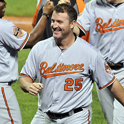 Jim Thome hits a two-run homer in the seventh inning to lift the Orioles to their fourth straight victory.  (US Presswire)
