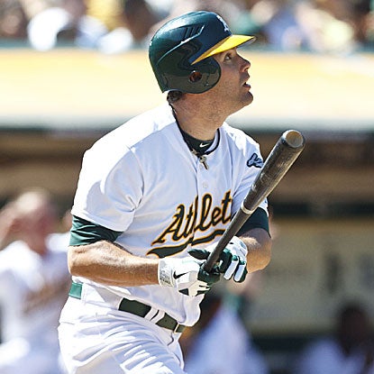 Seth Smith's ninth-inning home run ties the game and forces extra innings where the A's win it in 12.  (Getty Images)