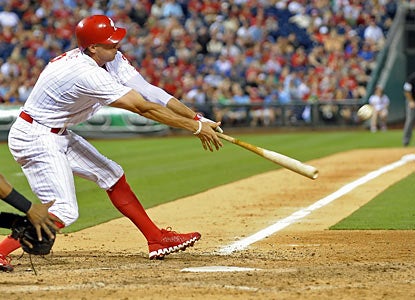 Hunter Pence caps off the Phillies' six-run eighth inning with an RBI single, which puts Philly ahead for good. (US Presswire)