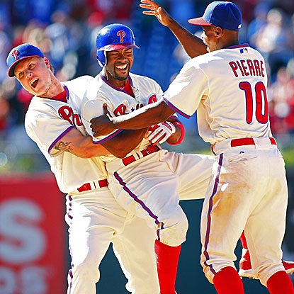 Jimmy Rollins' walk-off single in the 10th inning extends the Phillies' streak of last-at-bat victories to four. (Getty Images)