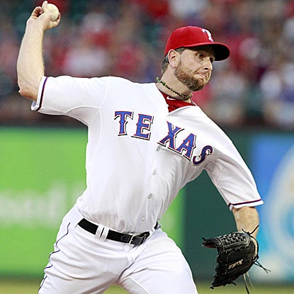 The Rangers' Scott Feldman throws eight shutout innings to win his fifth consecutive decision. (US Presswire)