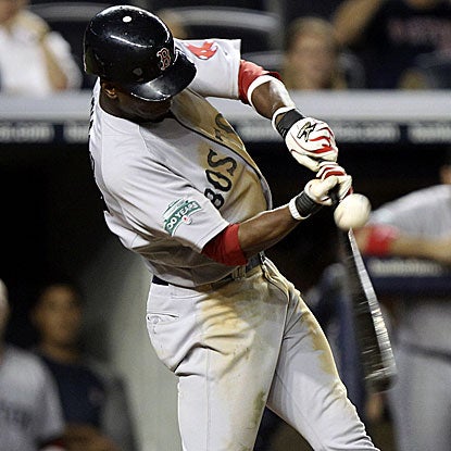 Pedro Ciriaco bloops a 10th-inning single into shallow right field to drive in the go-ahead run for the Red Sox.  (AP)