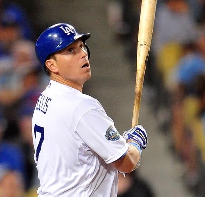 A.J. Ellis goes deep twice to help batterymate Chad Billingsley earn the win for the Dodgers.  (US Presswire)