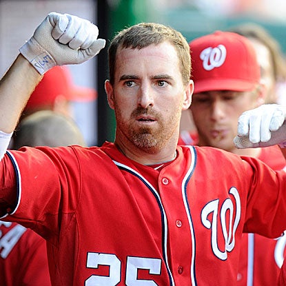 Adam LaRoche connects for two home runs, both off Marlins starter Mark Buehrle, in the Nationals' victory.  (Getty Images)