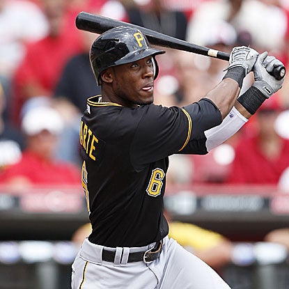 Starling Marte goes 2 for 4 with a big two-run triple in the fourth inning to help the Pirates defeat the Reds.  (Getty Images)