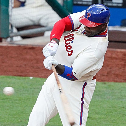 Ryan Howard, who's been struggling since returning from an injury, singles home the Phillies' winning run in the ninth inning. (Getty Images)