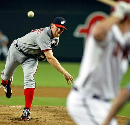 Washington ace Stephen Strasburg gives up just one hit over six frames as his infamous innings count reaches 133 1/3.  (AP)