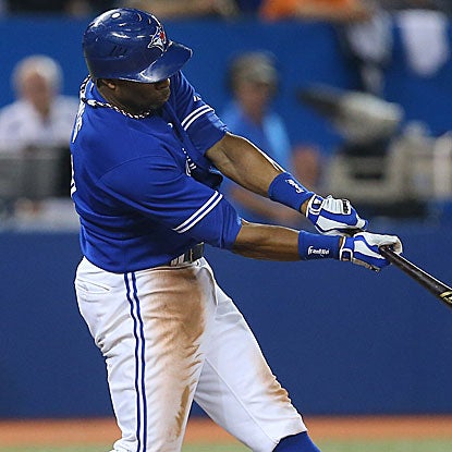 Along with making a sensational catch, the Blue Jays' Rajai Davis matches a career high with five RBI. (Getty Images)