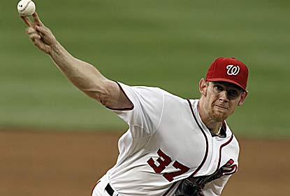 Stephen Strasburg allows one run over six innings to help the Nats take a seven-game lead over the Braves in the NL East. (AP)