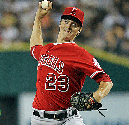 Angels starter Zack Greinke shuts out the Tigers until the eighth, when Miguel Cabrera gets him with a solo shot.  (Getty Images)