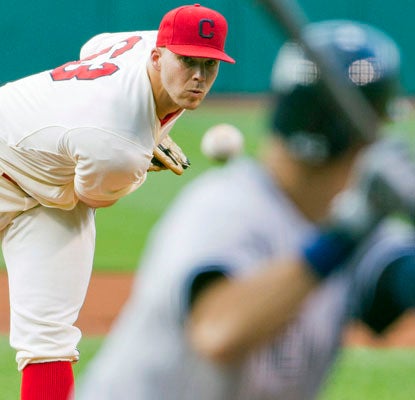 Justin Masterson handcuffs the Yankees for one run through 6 2/3 innings to stop the bleeding for Cleveland.  (Getty Images)