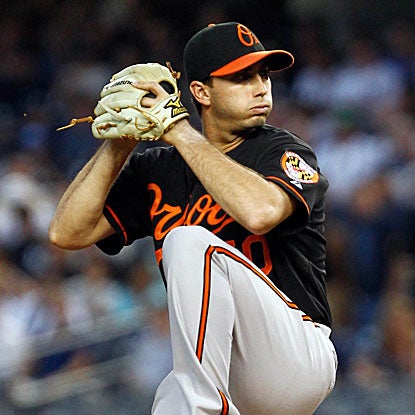 Orioles rookie Miguel Gonzalez fans a career-high nine batters in seven shutout innings to defeat the Yankees.  (US Presswire)