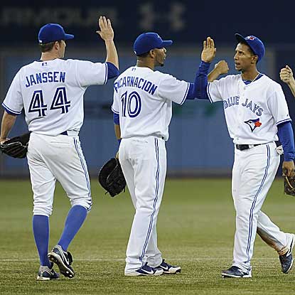 The Blue Jays win to avoid a three-game series sweep and also snap the Orioles' three-game winning streak. (Getty Images)