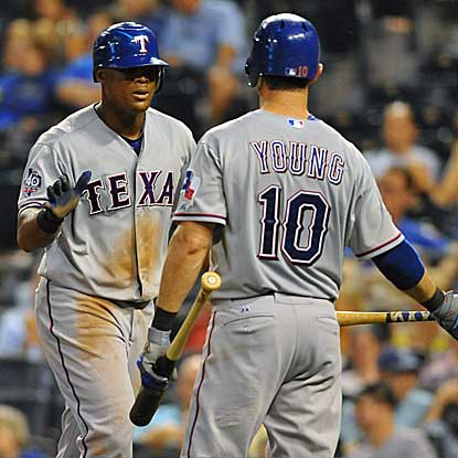 Adrian Beltre goes 3 for 4 with a triple and a three-run homer and Michael Young delivers a solo shot in the Rangers' win. (US Presswire)