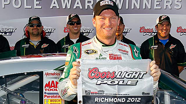 This is the first pole since 2011 for Dale Earnhardt Jr., who is Chase-bound. (Getty Images)