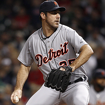 The Tigers' Justin Verlander scatters six hits and walks one in seven shutout innings to cruise past the Indians. (Getty Images)