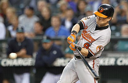 Nate McLouth goes deep on the third pitch of the game -- his second home run in three games.  (AP)