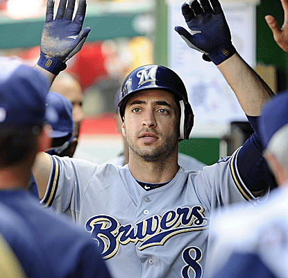 Ryan Braun and the Brewers simply won't go away, as they continue to close on the Cardinals in the wild-card race.  (US Presswire)