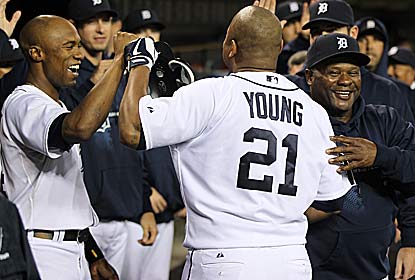 The Tigers take care of their business against the pesky Royals to move ahead of their AL Central rival White Sox. (Getty Images)