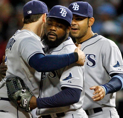 Fernando Rodney closes out the win for the Rays, his club-record 46th save in 48 opportunities.  (US Presswire)