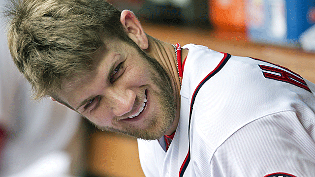 How will young Bryce Harper react to the postseason spotlight? (AP)