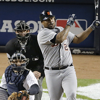 After an RBI single and a solo home run, Delmon Young delivers the Tigers' go-ahead RBI in the 12th to defeat the Yankees. (AP)