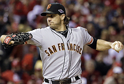 Barry Zito throws, perhaps, the game of his career, retiring 11 straight batters at one point as the Giants get a huge win.  (AP)