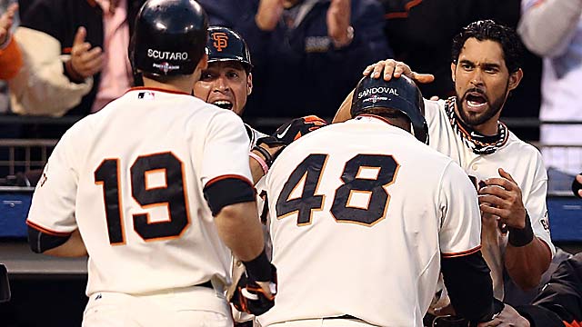 The Giants' offense scored the most runs in baseball with runners in scoring position. (Getty Images)