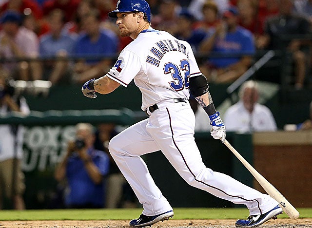 Out for 13 games in 2012, Hamilton still hit 43 HRs and 128 RBI -- both second most in MLB. (Getty Images)