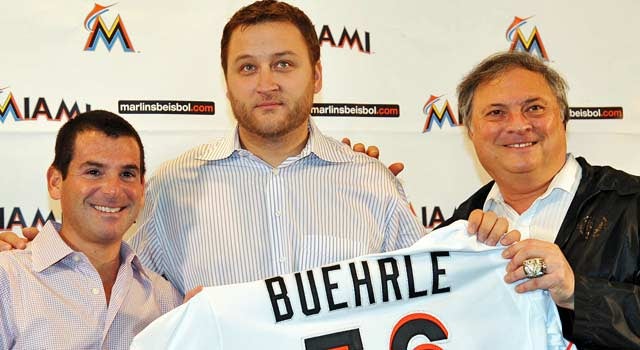 'I'm upset with how things turned out in Miami,' Buehrle (middle) says. (US Presswire)