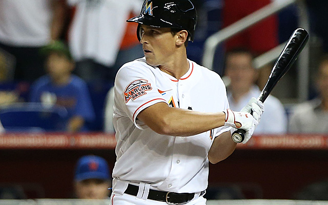 Greenberg got an at-bat as a pinch-hitter for the Marlins on Oct. 2, and struck out. (Getty Images)