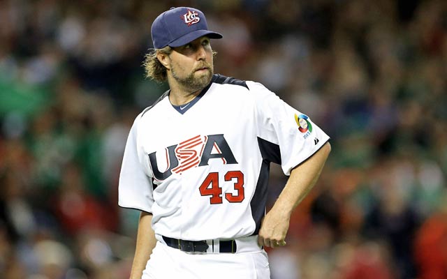NL Cy Young Award winner R.A. Dickey gives up four runs and six hits. (USATSI)