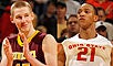 Colton Iverson's Gophers try to stop Evan Turner. 