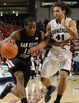 SDSU's Kawhi Leonard, a double-double guy, is a threat to BYU's Jimmer Fredette for MWC Player of the Year. (US Presswire)