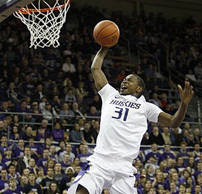 Washington's Terrence Ross goes up for a late basket during the Huskies' commanding win over Texas Tech. (AP)