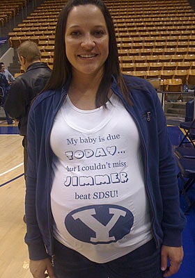 Now how about this for dedication? Chelsy Erickson risks giving birth at the arena to watch Jimmer Fredette perform his magic. (CBSSports.com Original)