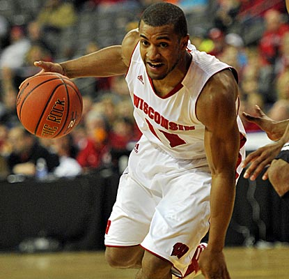 Wisconsin Guard Jordan Taylor is one of three Badgers to score 15 points against Bradley. (US Presswire)