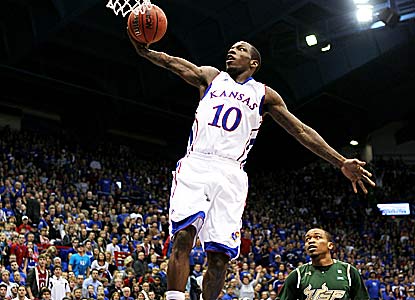 Tyshawn Taylor scores 24 for 15th-ranked Kansas, which has more points (46) in the second half than South Florida's total. (Getty Images)