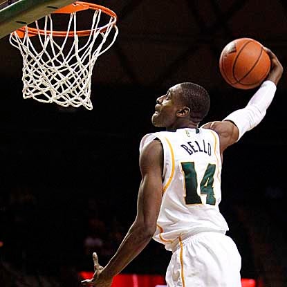 Guard Deuce Bello soars for two of his nine points in Baylor's convincing victory over Bethune-Cookman. (AP)