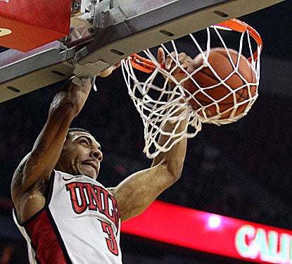 Anthony Marshall dunks home two of UNLV's 124 points -- the program's highest total since the 1990-91 season. (AP)