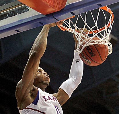 Thomas Robinson and the Kansas Jayhawks are way too powerful for Howard, which has now lost 28 straight road games. (Getty Images)