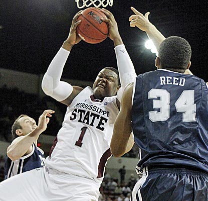 Mississippi State forward Renardo Sidney plays big inside with 13 points and seven rebounds as the Bulldogs survive Utah St. (AP)