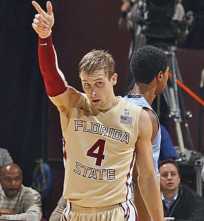 Deividas Dulkys scores a career-high 32 points to help his Seminoles blast the third-ranked Tar Heels. (US Presswire)