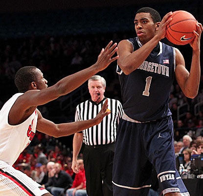 Junior forward Hollis Thompson scores all of his 20 points in the second half as the Hoyas flatten the Red Storm. (US Presswire)