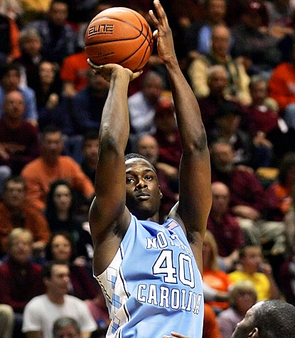 Harrison Barnes fires early and often against the Hokies, scoring 27 points for the Tar Heels. (US Presswire)